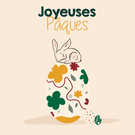 Lapin endormi sur un &oelig;uf d&eacute;cor&eacute; de P&acirc;ques